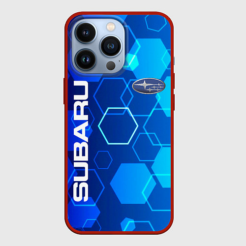 Чехол iPhone 13 Pro SUBARU / 3D-Красный – фото 1