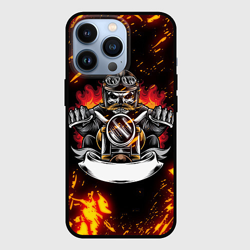 Чехол iPhone 13 Pro Fire Biker Z / 3D-Черный – фото 1