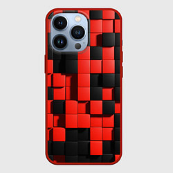 Чехол для iPhone 13 Pro КУБИКИ 3D, цвет: 3D-красный