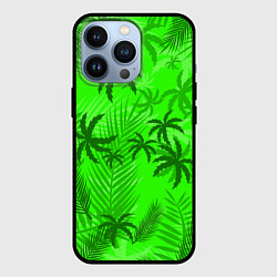 Чехол для iPhone 13 Pro ПАЛЬМЫ ЛЕТО TROPICAL, цвет: 3D-черный