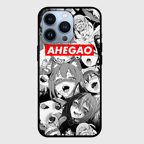 Чехол iPhone 13 Pro AHEGAO АХЕГАО / 3D-Черный – фото 1