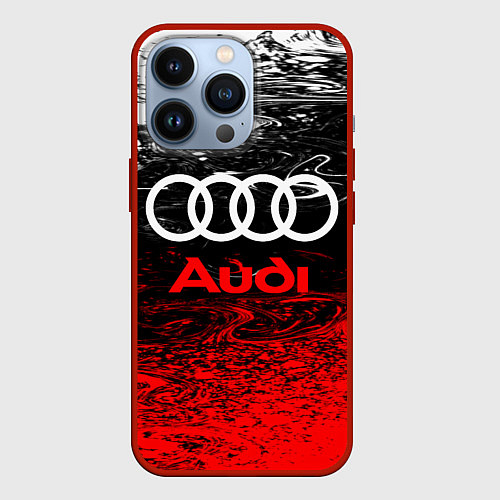 Чехол iPhone 13 Pro AUDI / 3D-Красный – фото 1