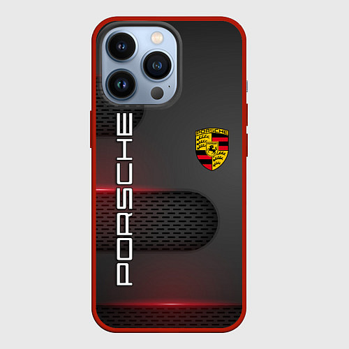 Чехол iPhone 13 Pro PORSCHE / 3D-Красный – фото 1