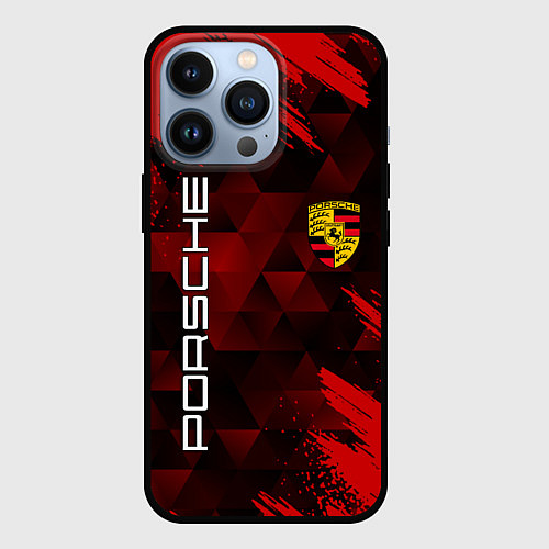 Чехол iPhone 13 Pro PORSCHE / 3D-Черный – фото 1