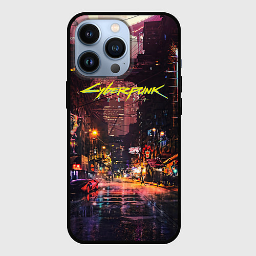 Чехол iPhone 13 Pro CYBERPUNK 2077:КИБЕРПАНК S / 3D-Черный – фото 1