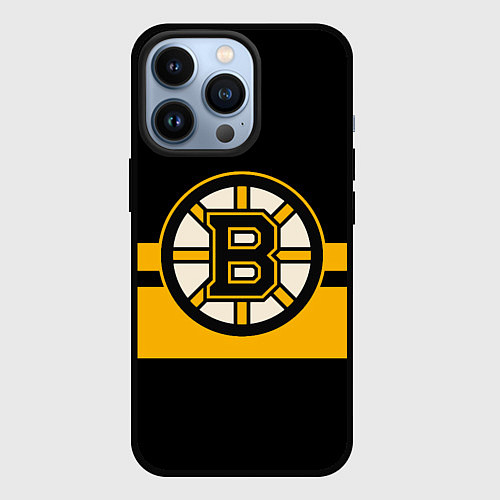 Чехол iPhone 13 Pro BOSTON BRUINS NHL / 3D-Черный – фото 1