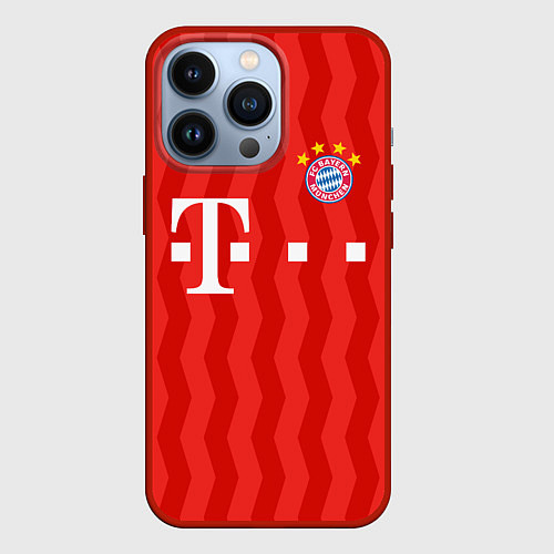 Чехол iPhone 13 Pro FC Bayern Munchen униформа / 3D-Красный – фото 1
