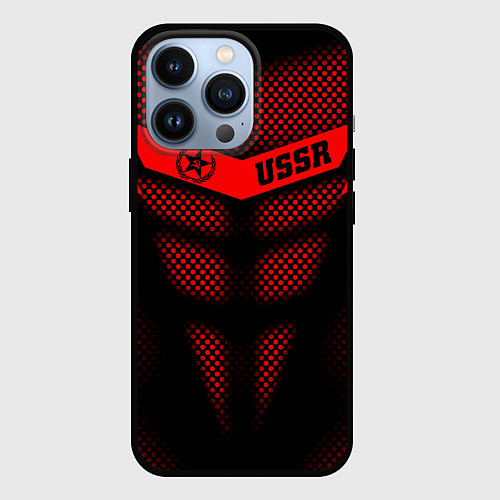 Чехол iPhone 13 Pro Экзоскелет СССР / 3D-Черный – фото 1
