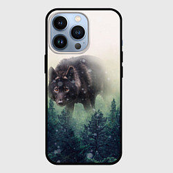 Чехол для iPhone 13 Pro Волк, цвет: 3D-черный