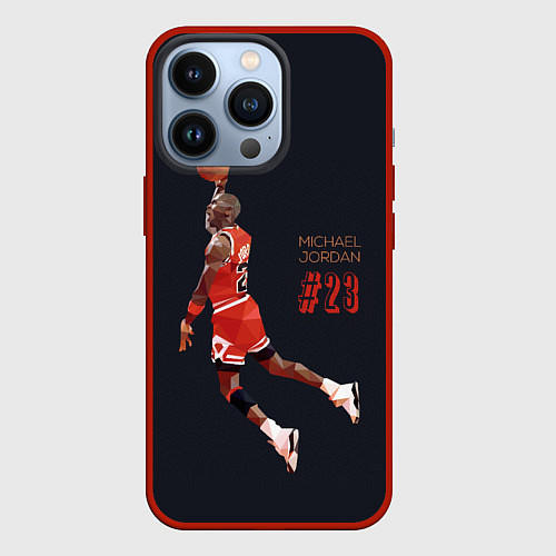 Чехол iPhone 13 Pro MICHAEL JORDAN / 3D-Красный – фото 1