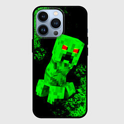 Чехол для iPhone 13 Pro MINECRAFT CREEPER, цвет: 3D-черный