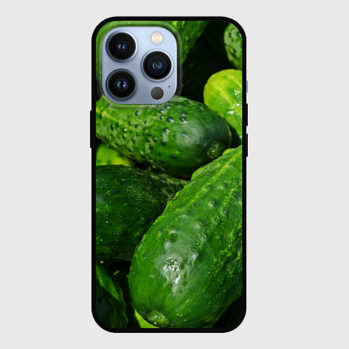 Чехол iPhone 13 Pro Огурцы / 3D-Черный – фото 1