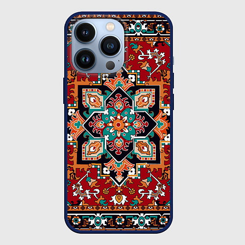 Чехол iPhone 13 Pro Классический ковер / 3D-Тёмно-синий – фото 1