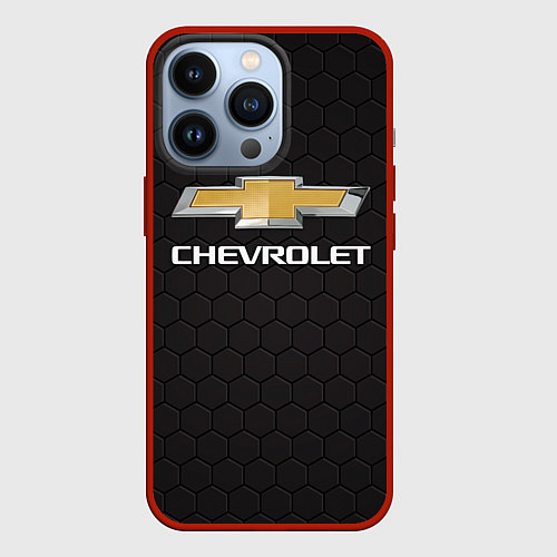 Чехол iPhone 13 Pro CHEVROLET / 3D-Красный – фото 1