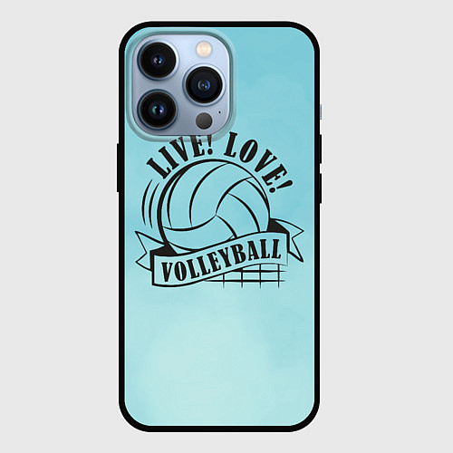 Чехол iPhone 13 Pro LIVE! LOVE! VOLLEYBALL! / 3D-Черный – фото 1