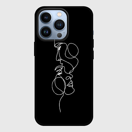 Чехол iPhone 13 Pro Минимализм лица / 3D-Черный – фото 1