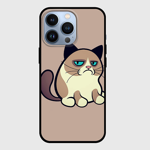 Чехол iPhone 13 Pro Великий Grumpy Cat / 3D-Черный – фото 1