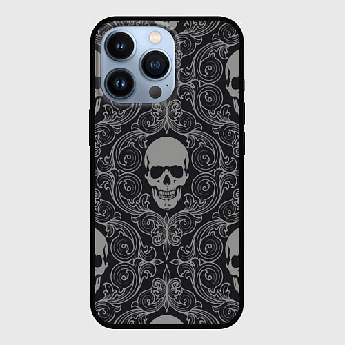 Чехол iPhone 13 Pro Skulls / 3D-Черный – фото 1