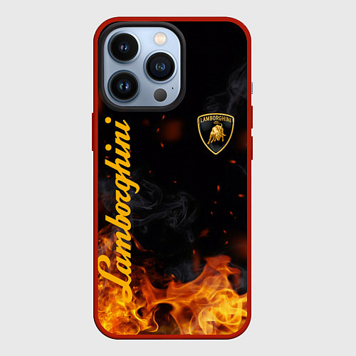 Чехол iPhone 13 Pro LAMBORGHINI / 3D-Красный – фото 1