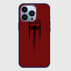 Чехол для iPhone 13 Pro Marilyn Manson, цвет: 3D-тёмно-синий