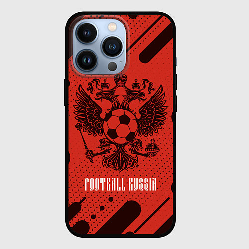 Чехол iPhone 13 Pro FOOTBALL RUSSIA Футбол / 3D-Черный – фото 1