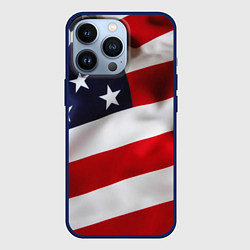 Чехол для iPhone 13 Pro США USA, цвет: 3D-тёмно-синий