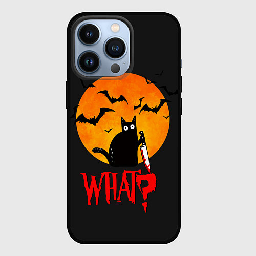 Чехол iPhone 13 Pro What Cat Halloween / 3D-Черный – фото 1