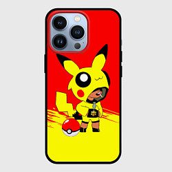 Чехол для iPhone 13 Pro Brawl starsLeon pikachu, цвет: 3D-черный