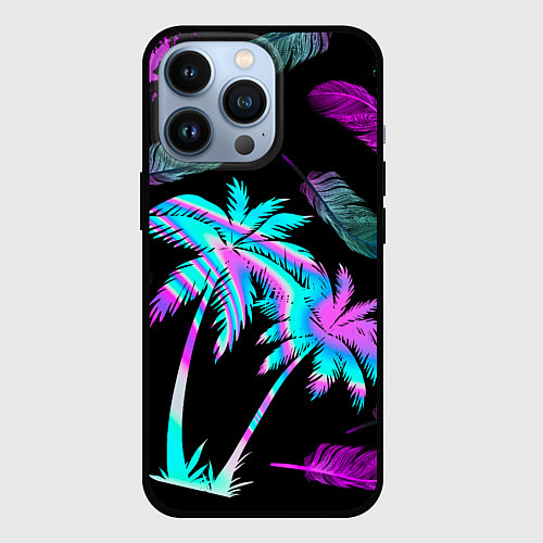 Чехол iPhone 13 Pro Неоновое лето / 3D-Черный – фото 1