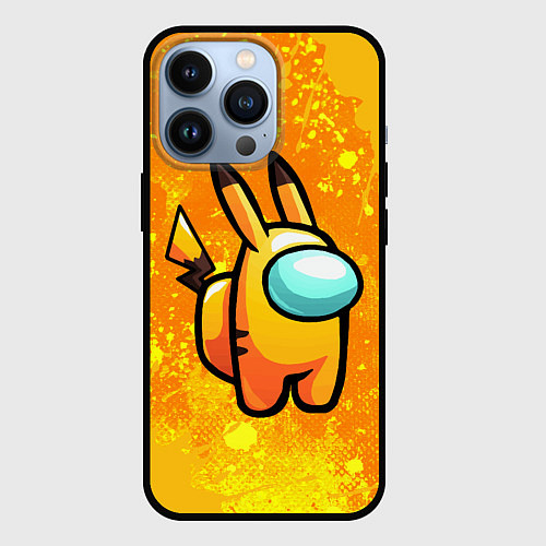 Чехол iPhone 13 Pro AMONG US - Pikachu / 3D-Черный – фото 1