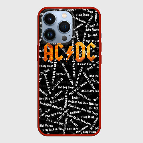 Чехол iPhone 13 Pro ACDC SONGS Z / 3D-Красный – фото 1