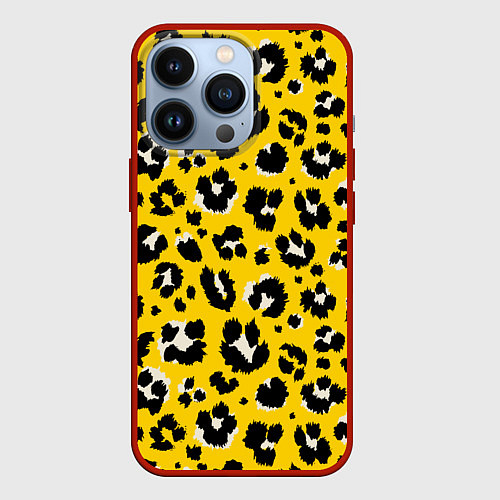 Чехол iPhone 13 Pro Леопард / 3D-Красный – фото 1