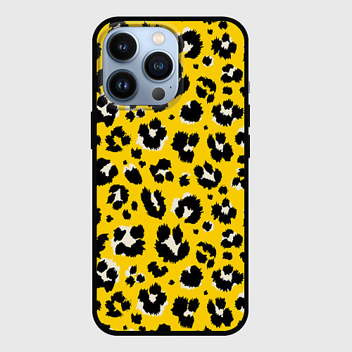 Чехол iPhone 13 Pro Леопард / 3D-Черный – фото 1