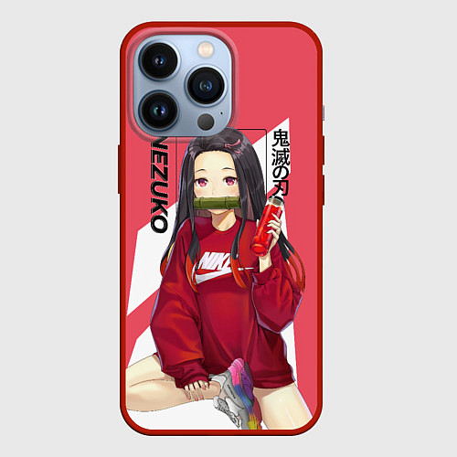 Чехол iPhone 13 Pro Nezuko / 3D-Красный – фото 1