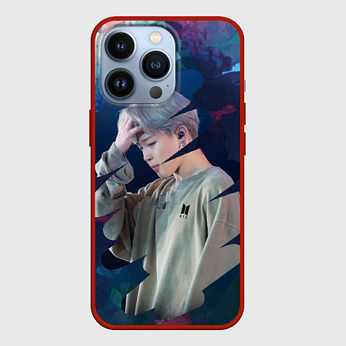 Чехол iPhone 13 Pro BTS Jimin / 3D-Красный – фото 1