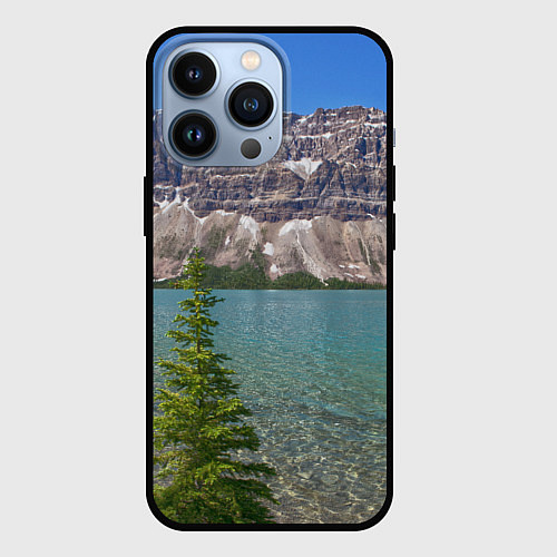 Чехол iPhone 13 Pro Горное озеро / 3D-Черный – фото 1