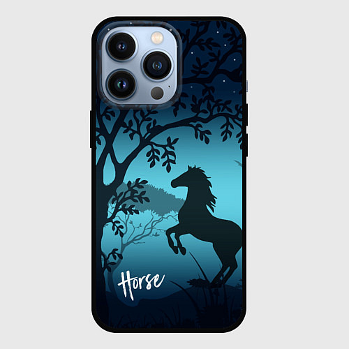 Чехол iPhone 13 Pro Конь / 3D-Черный – фото 1