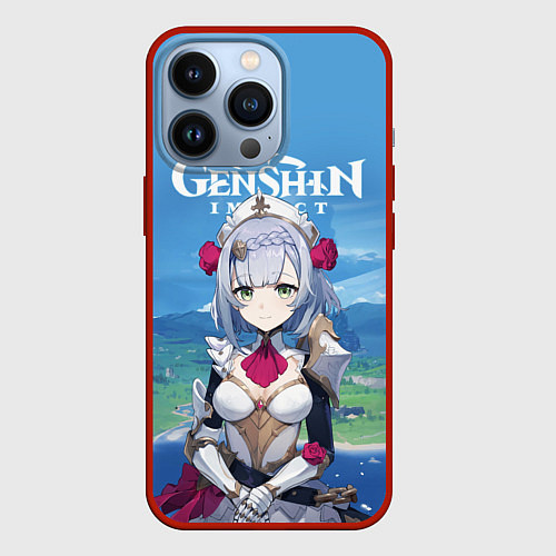 Чехол iPhone 13 Pro Genshin Impact / 3D-Красный – фото 1