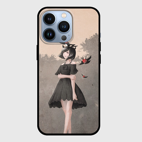Чехол iPhone 13 Pro Secre Swallowtail / 3D-Черный – фото 1