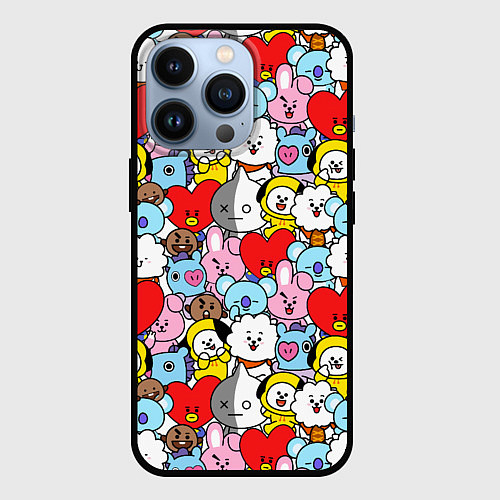 Чехол iPhone 13 Pro BT21 BTS / 3D-Черный – фото 1