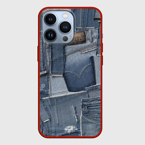 Чехол iPhone 13 Pro Jeans life / 3D-Красный – фото 1