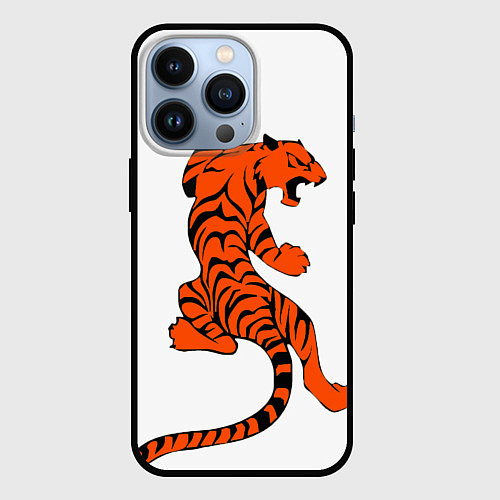 Чехол iPhone 13 Pro Тигр / 3D-Черный – фото 1