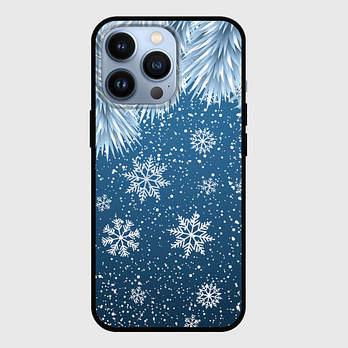 Чехол iPhone 13 Pro Снежное Настроенние / 3D-Черный – фото 1