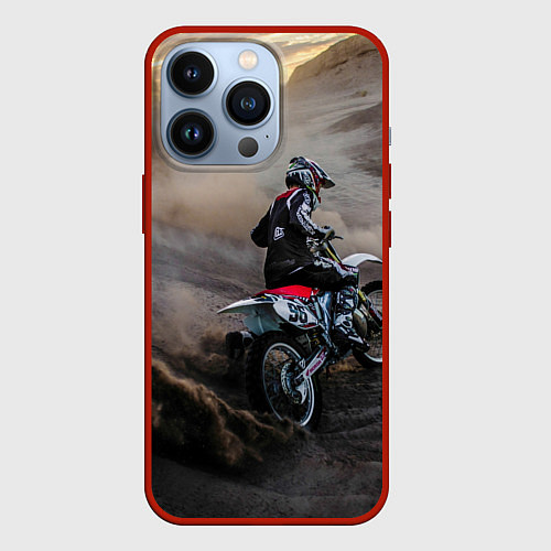 Чехол iPhone 13 Pro Душа питбайкера / 3D-Красный – фото 1