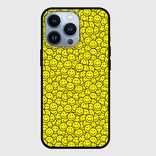 Чехол iPhone 13 Pro Смайлики / 3D-Черный – фото 1