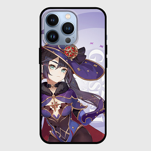 Чехол iPhone 13 Pro GENSHIN IMPACT, МОНА / 3D-Черный – фото 1
