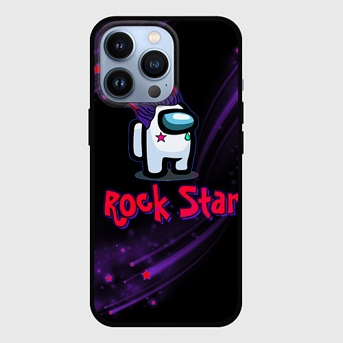 Чехол iPhone 13 Pro Among Us Rock Star / 3D-Черный – фото 1