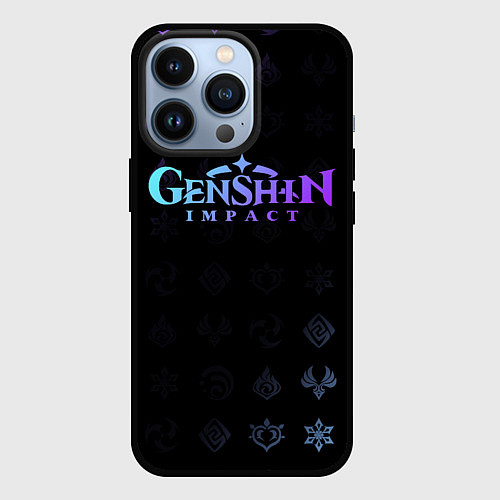 Чехол iPhone 13 Pro GENSHIN IMPACT / 3D-Черный – фото 1