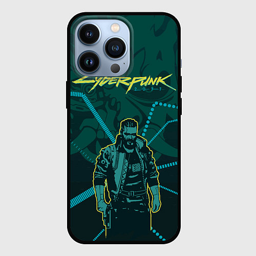 Чехол iPhone 13 Pro Cyberpunk 2077 / 3D-Черный – фото 1