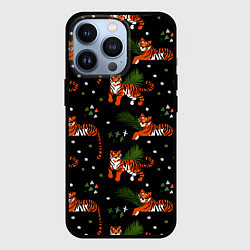 Чехол для iPhone 13 Pro Tigers, цвет: 3D-черный